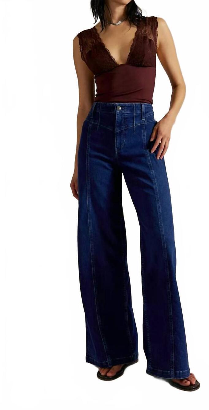 NEW FREE PEOPLE libre wide leg jeans in denim